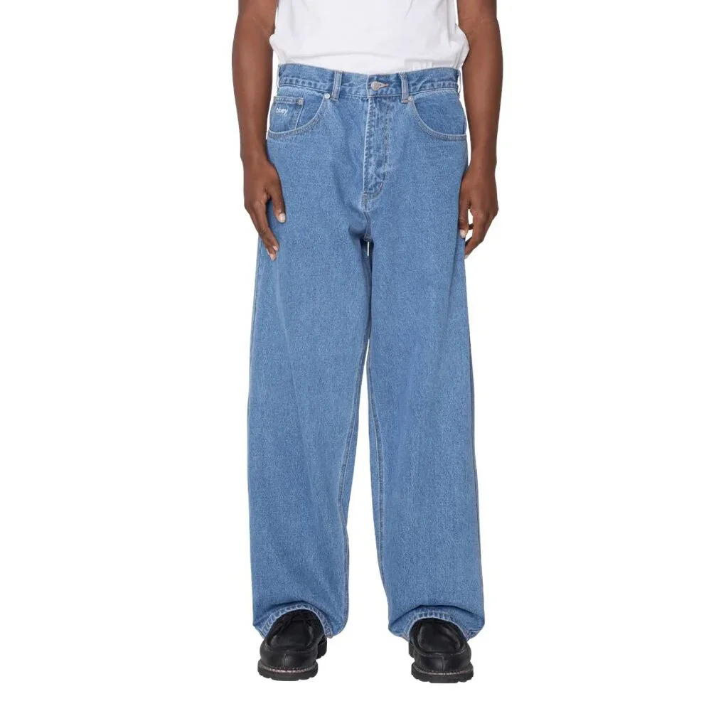 OBEY Bigwig Mens Baggy Jeans Men's Size 36x32 Loose Fit Light Wash Denim NWT